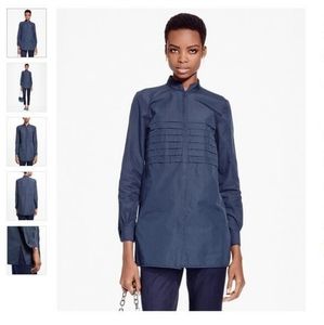 Brooks Brothers Pleated Cotton Tunic Shirt